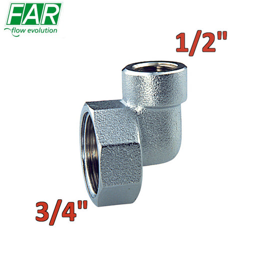 FAR 4050 - Raccordo curva gomito FF ridotto a squadra 3/4''x1/2''