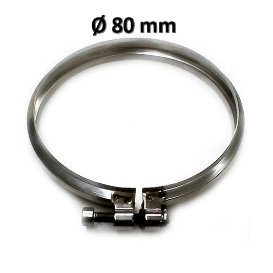 Chimney pipe clamp Ø 80 mm for 316 stainless steel pipe and fittings
