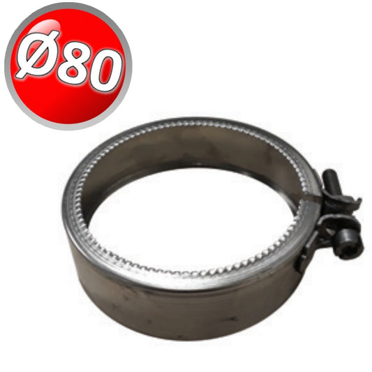 Toothed safety clamp for PPs Ø 80 mm - rigid / flexible passage