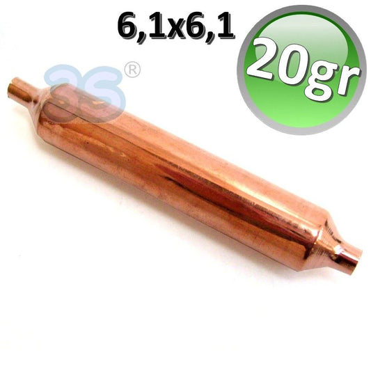 20g molecular weight filter drier, 6.1x6.1mm connections - for refrigeration circuits