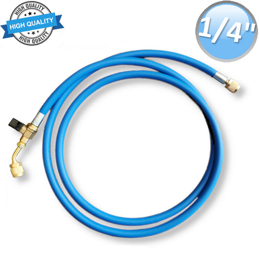FLESSIBILE TUBO FRUSTA CON RUBINETTO 1/4'' x 1/4'' SAE ALTA QUALITÀ 1800 mm - COLORE BLU