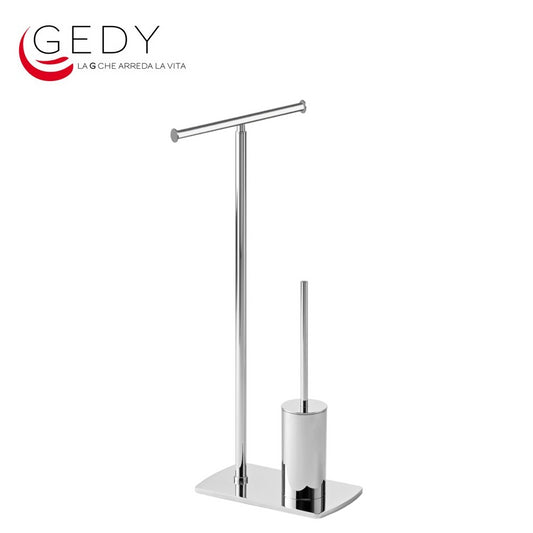 GEDY Florida - Piantana bagno portarotolo doppio e scopino WC