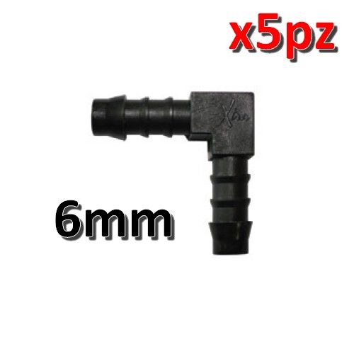 6mm 90° Elbow Joint for Vinyl Pipe - Pack of 5