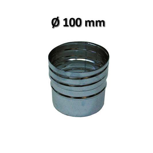 Ø 100 mm joint, rigid flex male connection sleeve for steel chimney flue