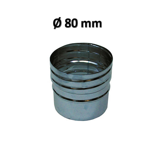 Ø 80 mm joint, rigid flex male connection sleeve for steel chimney flue