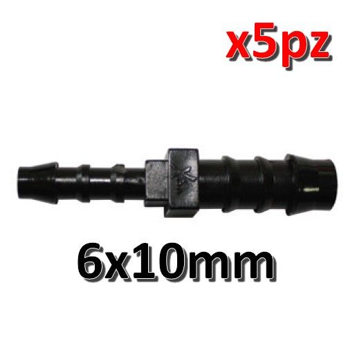 Reduced straight joint from 6 to 10 mm for vinyl pipe - pack of 5