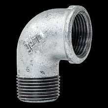Gomito 1''1/2 M-F 90° in ghisa malleabile zincato