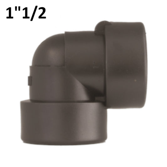 90° elbow 1''1/2 FF in PP polypropylene with sealing O-ring