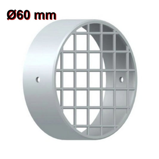 Anti-intrusion suction grille for flue gas exhaust of condensing boiler, Ø 60 mm in PPS