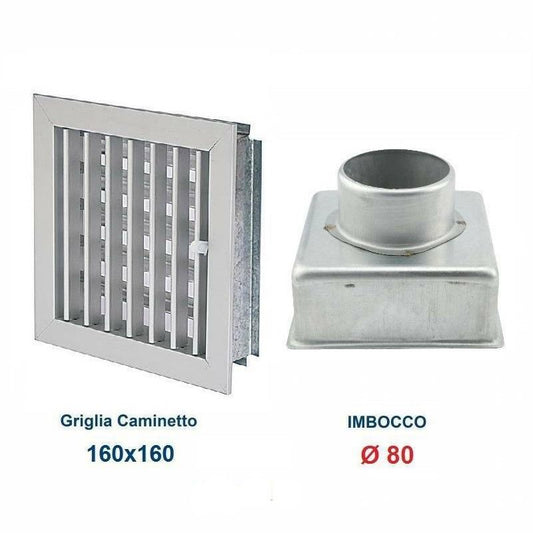 16x15cm ALUMINUM Vent Grill Diam.80mm with Chimney Adapter