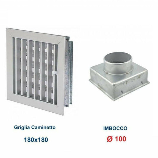 18x18cm Diam.100mm Aluminum Vent Grill with Chimney Adapter