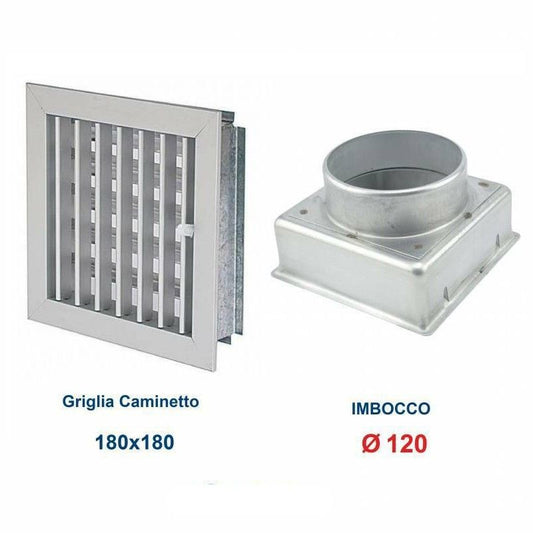 18x18cm Diam.120mm Aluminum Vent Grill with Chimney Adapter