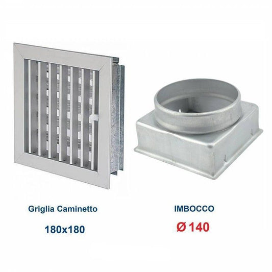 18x18cm Diam.140mm Aluminum Vent Grill with Chimney Adapter