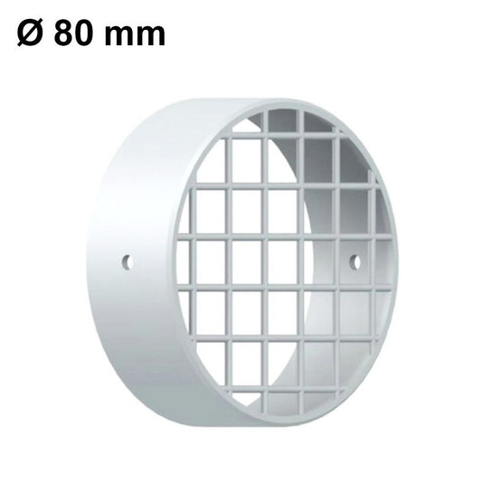 Anti-intrusion suction grille Ø 80 mm in white plastic