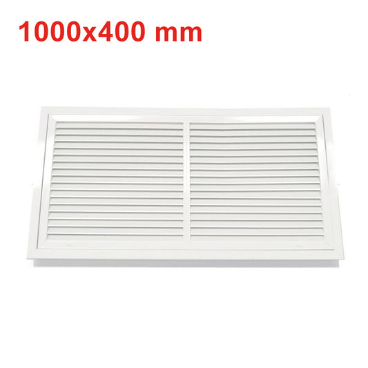 White aluminum intake grille 1000x400 mm with filter included - PUSH-PULL opening