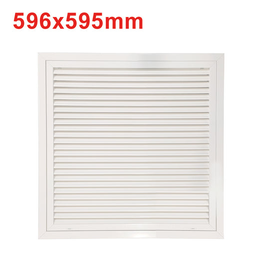 White aluminum intake grille 595x595 mm with filter included - PUSH-PULL opening