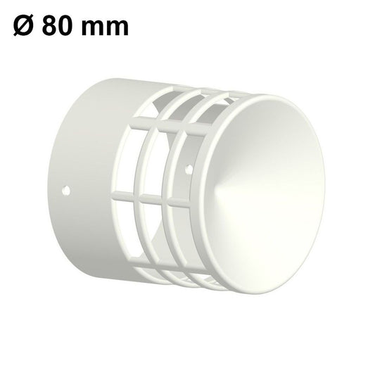 Griglia scarico fumi Ø 80 mm in plastica colore bianco per caldaia condensazione