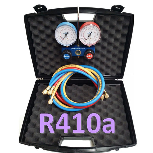 2-way manifold with hoses - for R410A gas