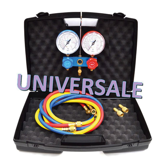 Universal 2-way manifold in case R32 R410A R407C R134A