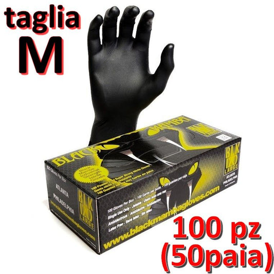 Guanti BLACK MAMBA in nitrile taglia M - scatola 100 pezzi