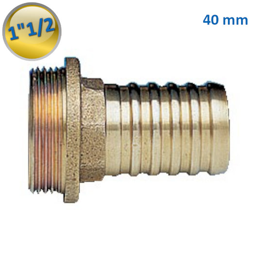 H0523 - Raccordo portagomma 1''1/2 x 40 mm tipo Roma sabbiato. - Enolgas