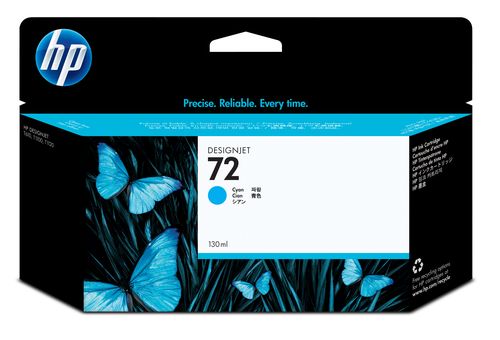 HP CART INK 72 CYAN VIVERA 130 ML FOR PLOTTER 1100/T610