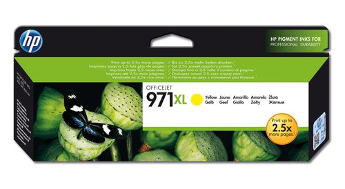 HP CART INK YELLOW FOR OFFICEJET PRO X451 X476 X551 X576, 971XL