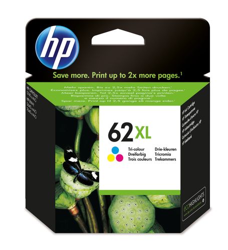 HP CART INK MULTICOLOR 62XL (CYAN MAGENTA YELLOW) 415 PAG TS