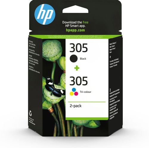 HP 305 MULTICOLOR BLACK+COLOR STANDARD INKJET CARTRIDGE, CONF 2 CARTRIDGES
