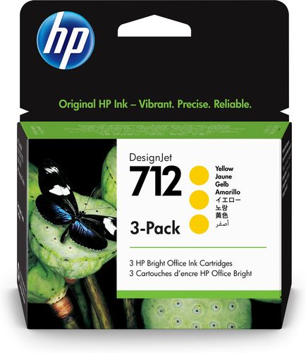 HP 3-pack 29-ml Yellow Original DesignJet Ink Cartridges