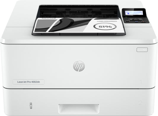 HP PRINTER. LASER A4 B/W, LASERJET PRO 4002DN, 4000 SERIES, 40PPM, DUPLEX, USB/LAN