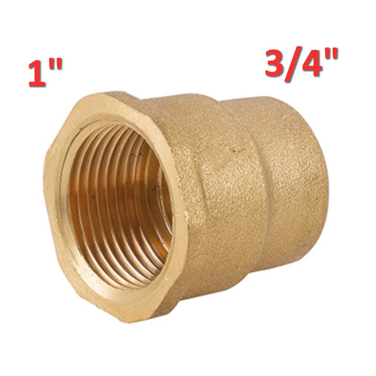 ICMA 1214 REDUCED JOINT CONNECTOR SLEEVE FF 3/4'' 1'' IN YELLOW BRASS