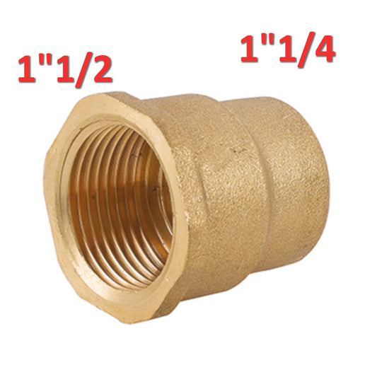 ICMA 1214 REDUCED FITTING SLEEVE FF 1''1/4 x 1''1/2 IN YELLOW BRASS