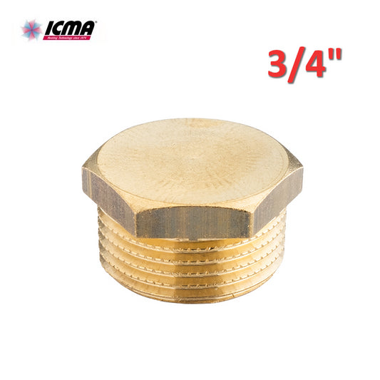 ICMA 237 - 3/4" Hex Male Brass Cap
