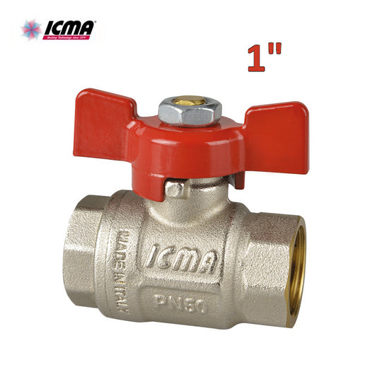ICMA 349 - Full-bore ball valve? 1'' F/F thread - Butterfly lever