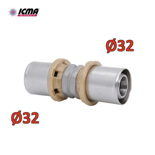 ICMA 400 - 32x32 straight double coupling sleeve - SEMPITER® press fitting