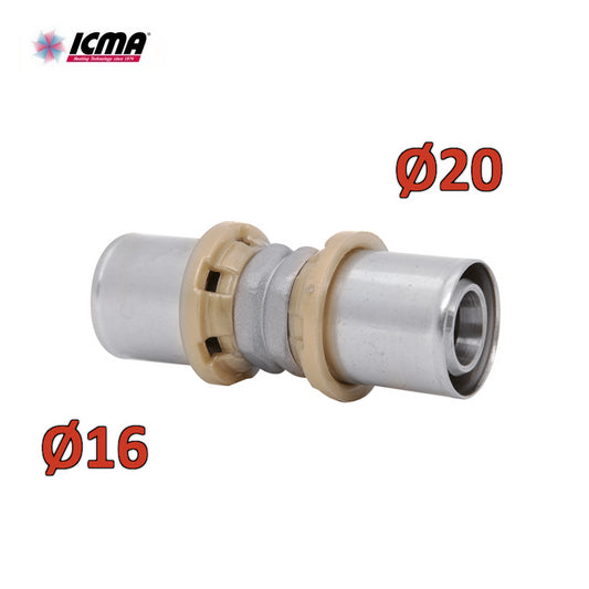 ICMA 400 - SEMPITER® straight double reduced press fitting 20 - 16