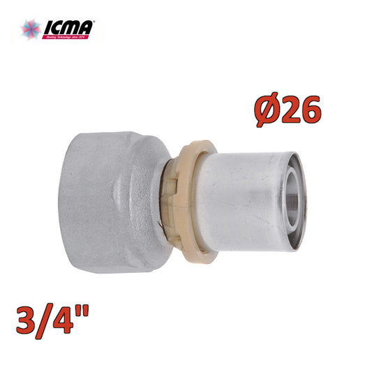 ICMA 401 - Raccordo a pressare 3/4''x26 SEMPITER® diritto femmina