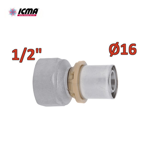 ICMA 401 - Raccordo a pressare SEMPITER® diritto femmina16x1/2''