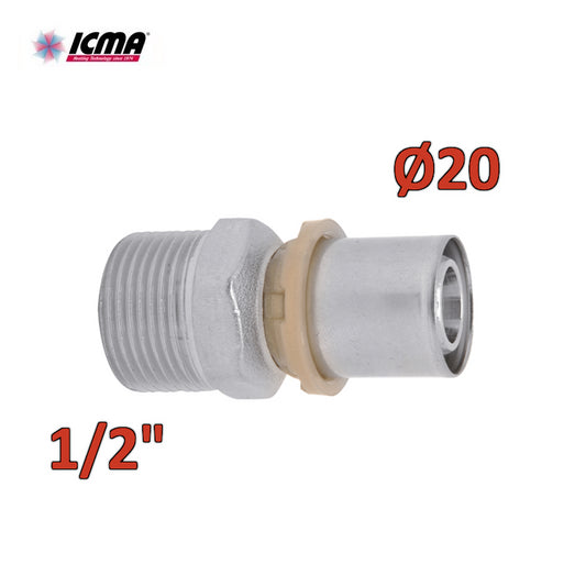 ICMA 402 - 1/2'' x 20 SEMPITER® straight male press fitting