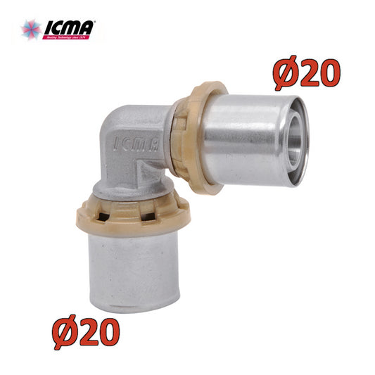 ICMA 403 - Raccordo a pressare 20x20 SEMPITER® curvo doppio