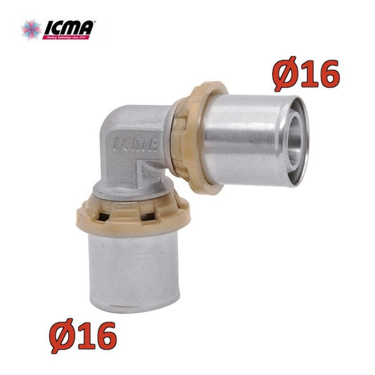 ICMA 403 - Raccordo a pressare gomito curva Ø 16x16 mm SEMPITER®