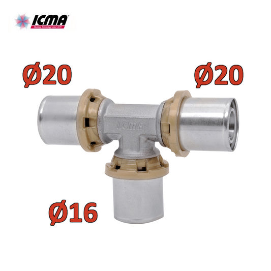 ICMA 406 - SEMPITER® 20x16x20 press fitting with reduced TEE