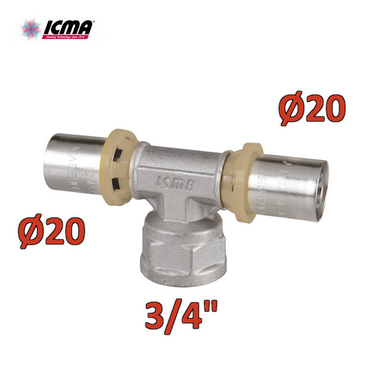ICMA 408 - SEMPITER® 20 x 3/4'' x 20 female TEE press fitting