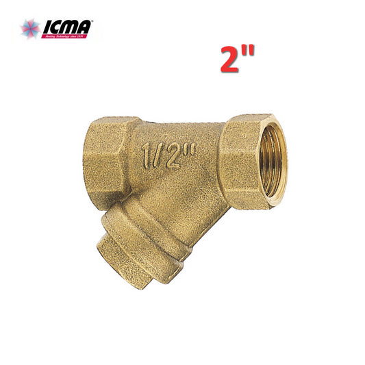 ICMA 50 - 2" Y-shaped brass filter with dirt collection mesh