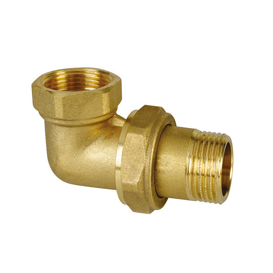 ICMA 808 THREE-PIECE CURVED FITTING MF 1/2'' IN YELLOW BRASS