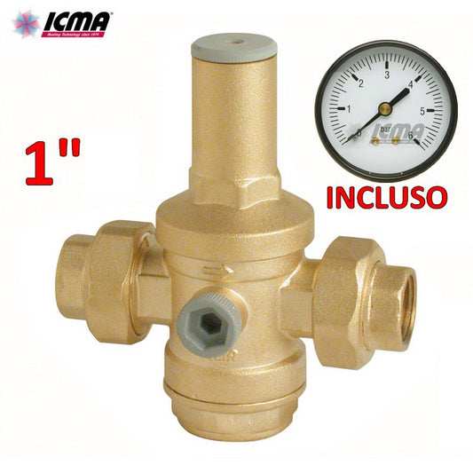 ICMA Water pressure reducer 1'' FF pressure gauge included