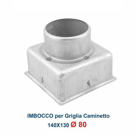14x13 Grill Inlet, 80mm Diameter, Fireplace Nozzle Adapter Fitting