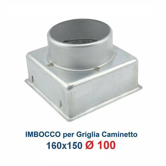 Inlet for 16x15 Grill, 100mm diameter, Adapter Connection for Fireplace Nozzle