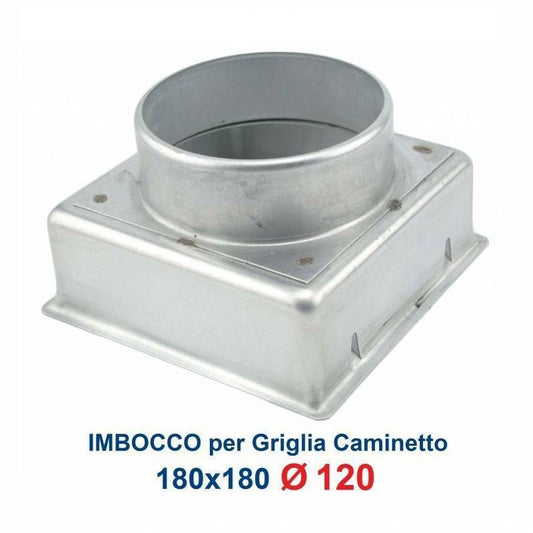 Inlet for 18x18 Grill, diameter 120mm, Adapter Connection for Fireplace Nozzle